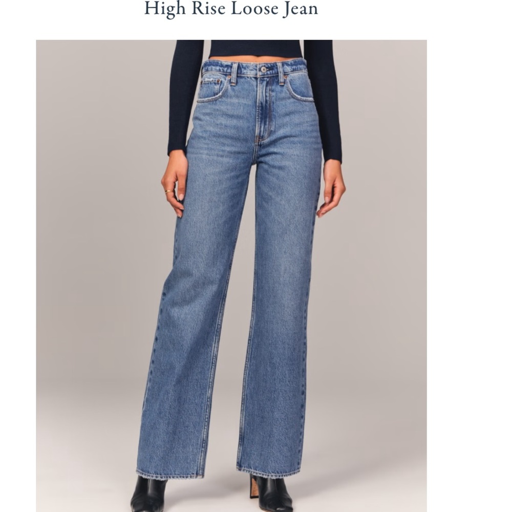 Abercrombie & Fitch Blue High Rise Loose Jeans